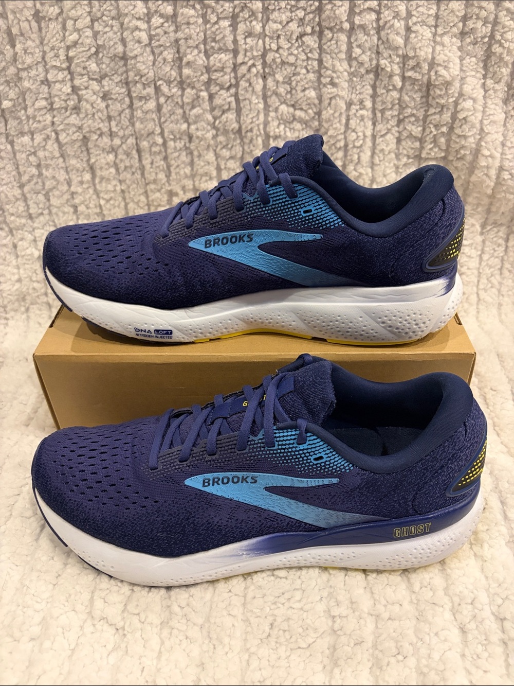 Brooks Ghost Running Shoes - Navy with Light Blue Accents